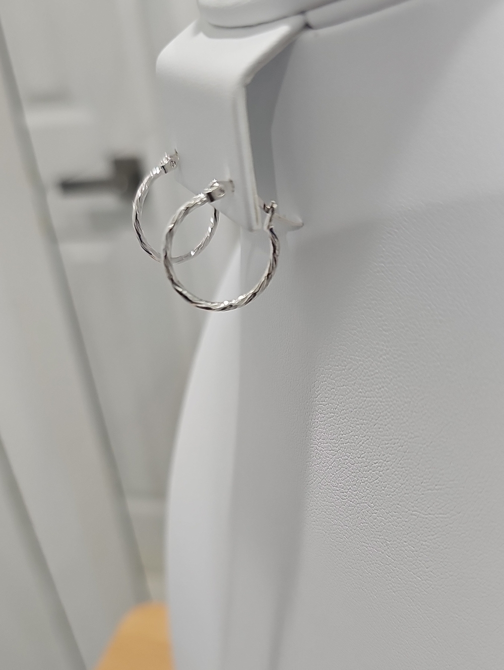 Sterling Silver Small Twisted Hoop Earrings - Silver